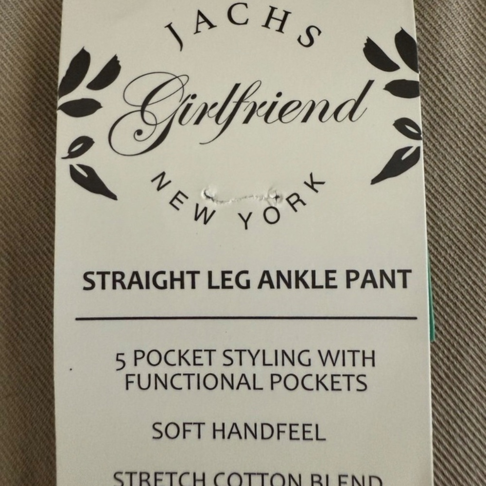 NEW Jachs Girlfriend New York Womens Straight Leg Ankle Pant S 10 Tan Quick Ship - Picture 5 of 5